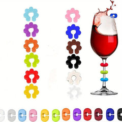 24pcs Silicone Wine Glass Charms - Mark Your Drinks - Ideal for Cocktails