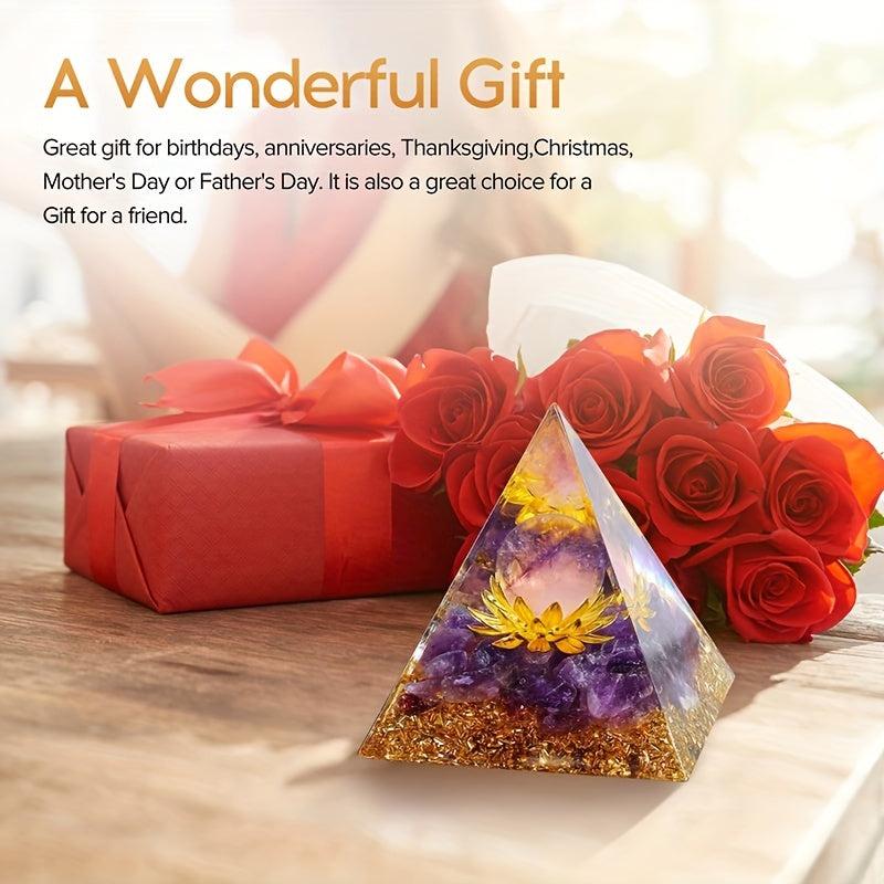 Hopeseed Orgone Crystal Pyramid Amethyst Healing Meditation