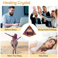 Hopeseed Orgone Crystal Pyramid Amethyst Healing Meditation