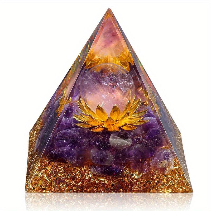 Hopeseed Orgone Crystal Pyramid Amethyst Healing Meditation