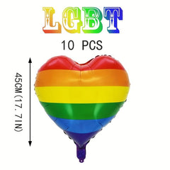 Rainbow Hearts LGBT Pride Party Balloons and Supplies
