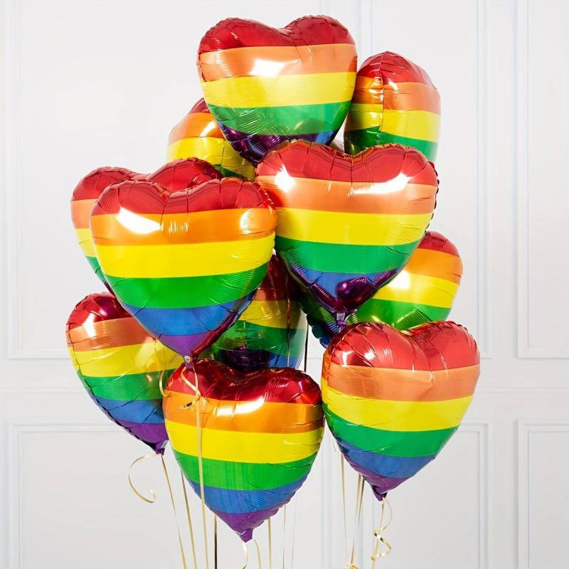 Rainbow Hearts LGBT Pride Party Balloons and Supplies