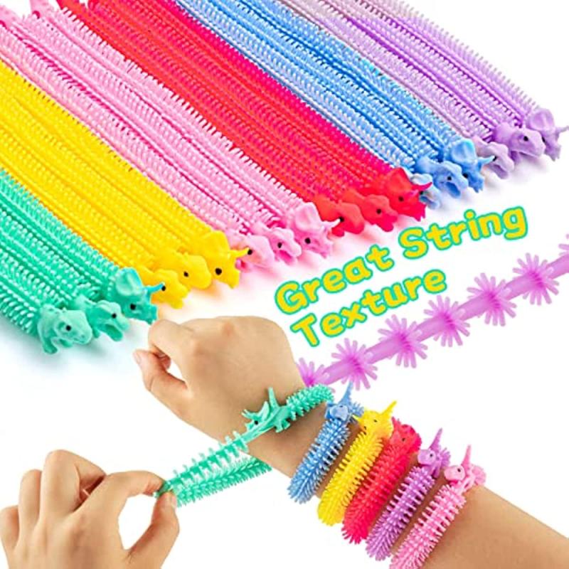 12pcs Stretchy Strings Fidget Toys Colorful Pull String Fidget