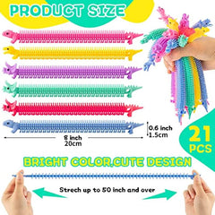 12pcs Stretchy Strings Fidget Toys Colorful Pull String Fidget