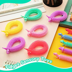 12pcs Stretchy Strings Fidget Toys Colorful Pull String Fidget
