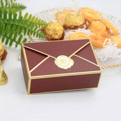 Envelope Shape Box DIY Stamp Candy Chocolate Packaging Party Favors