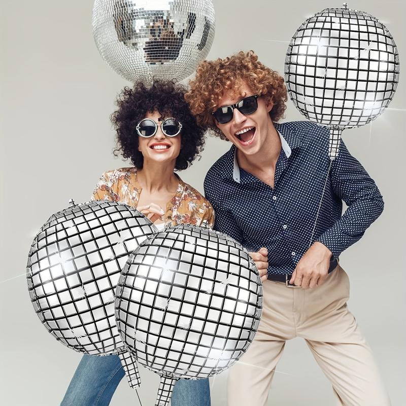 6pcs Disco Ball Balloons for 70s Disco Dance Party