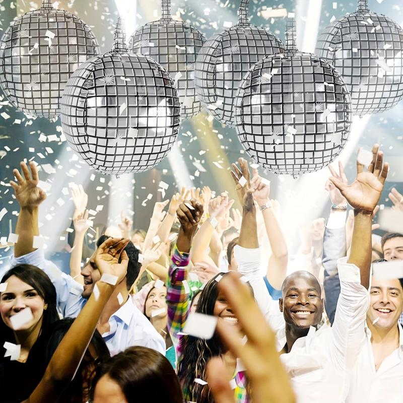 6pcs Disco Ball Balloons for 70s Disco Dance Party