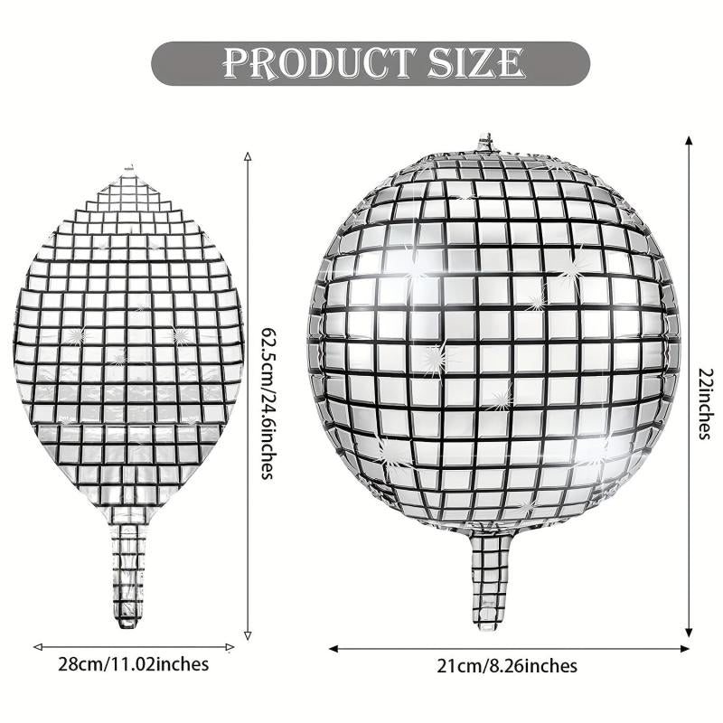 6pcs Disco Ball Balloons for 70s Disco Dance Party
