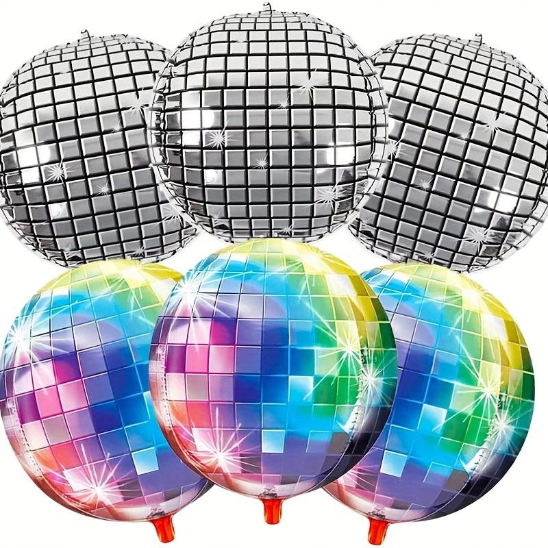 6pcs Disco Ball Balloons for 70s Disco Dance Party
