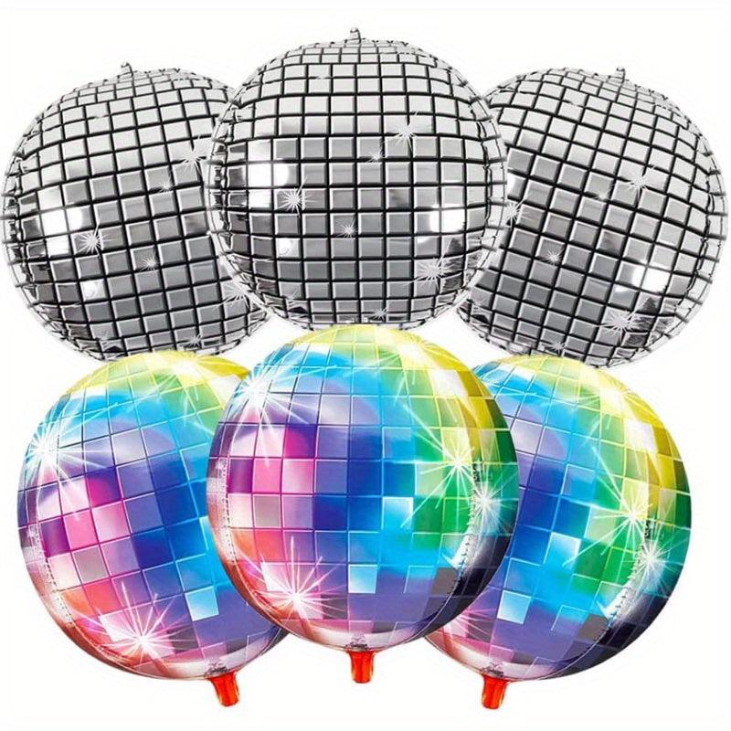 6pcs Disco Ball Balloons for 70s Disco Dance Party