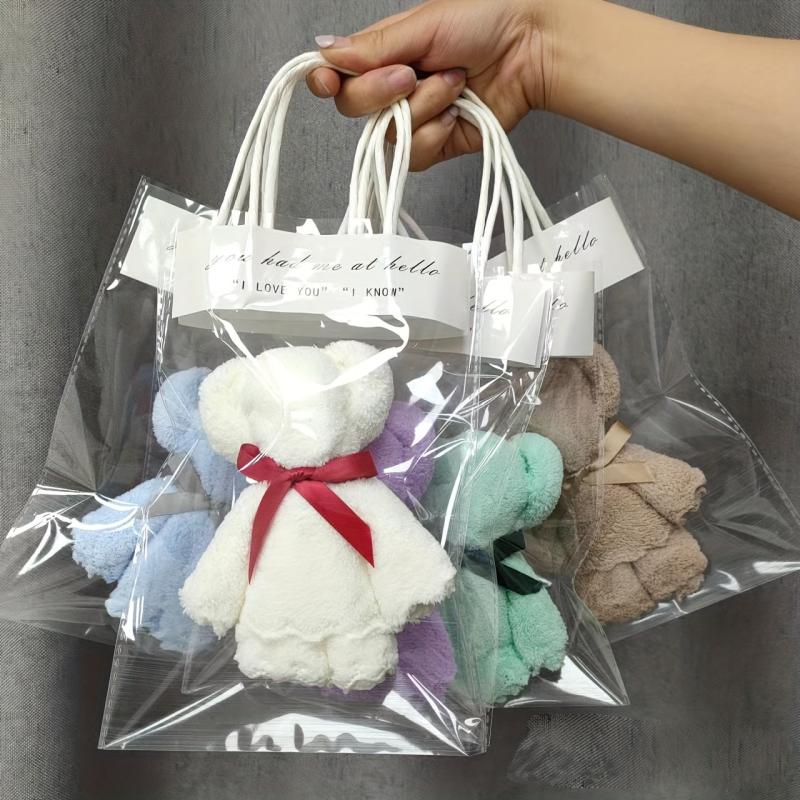 Plush Bear Towel With Bag Gift Set - Cute Cartoon Doll Towel