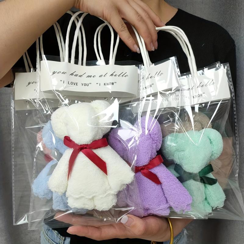 Plush Bear Towel With Bag Gift Set - Cute Cartoon Doll Towel