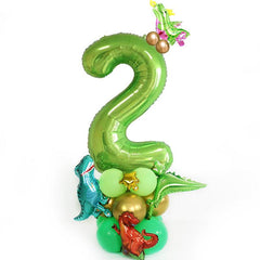 Dinosaur Party Decoration Set - Green Arch & Balloon Rain