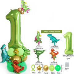 Dinosaur Party Decoration Set - Green Arch & Balloon Rain