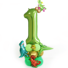 Dinosaur Party Decoration Set - Green Arch & Balloon Rain