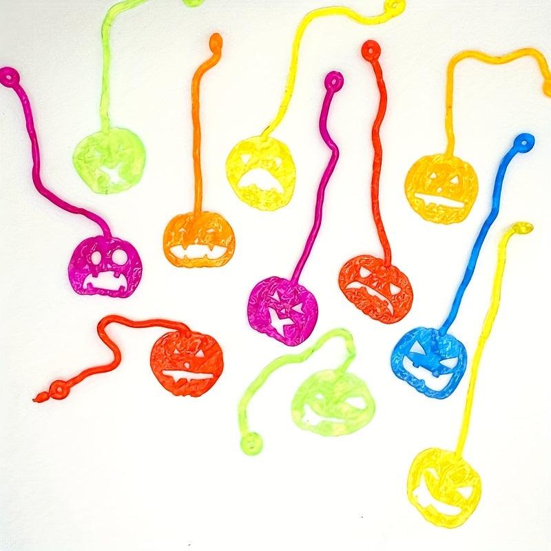 30pcs Halloween Stretchy Sticky Hands Pumpkin Ghost Party Favors For Kids