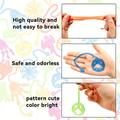 30pcs Halloween Stretchy Sticky Hands Pumpkin Ghost Party Favors For Kids