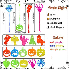 30pcs Halloween Stretchy Sticky Hands Pumpkin Ghost Party Favors For Kids