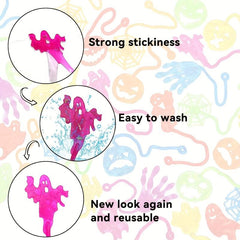 30pcs Halloween Stretchy Sticky Hands Pumpkin Ghost Party Favors For Kids