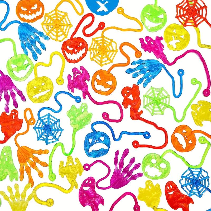 30pcs Halloween Stretchy Sticky Hands Pumpkin Ghost Party Favors For Kids