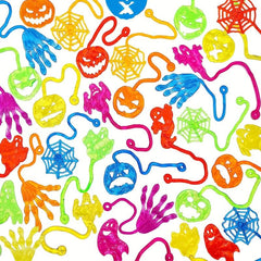 30pcs Halloween Stretchy Sticky Hands Pumpkin Ghost Party Favors For Kids