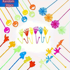30pcs Halloween Stretchy Sticky Hands Pumpkin Ghost Party Favors For Kids