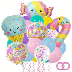 23pcs Donut Theme Birthday Party Decorations & Balloons