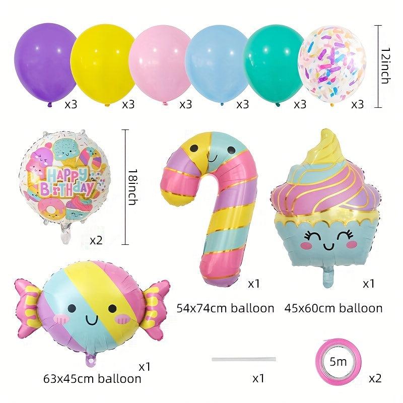 23pcs Donut Theme Birthday Party Decorations & Balloons