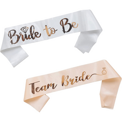 7pcs Rose Gold Satin Sash Set for Bachelorette & Wedding Celebrations