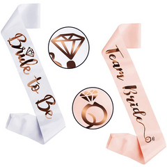 7pcs Rose Gold Satin Sash Set for Bachelorette & Wedding Celebrations