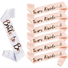 7pcs Rose Gold Satin Sash Set for Bachelorette & Wedding Celebrations