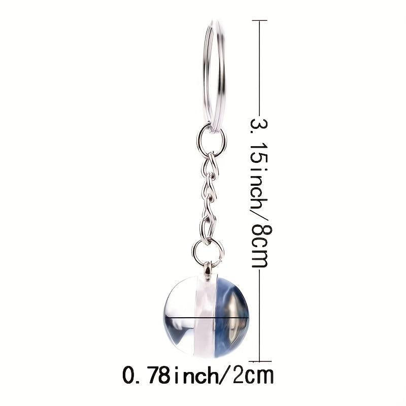 Constellation Luminous Keychain Pendant Glass Ball Key Chain with L
