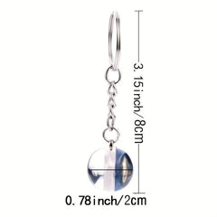 Constellation Luminous Keychain Pendant Glass Ball Key Chain with L