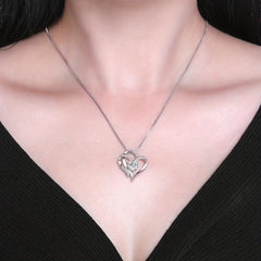 Heart Shaped Preserved Red Rose Necklace - Ideal Gift for Her