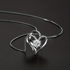 Heart Shaped Preserved Red Rose Necklace - Ideal Gift for Her
