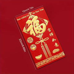 6pcs High Printed Red Envelopes Lucky Words Cash Envelopes Money Red Envelopes