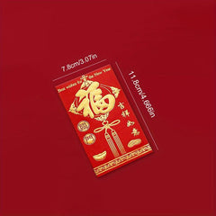 6pcs High Printed Red Envelopes Lucky Words Cash Envelopes Money Red Envelopes