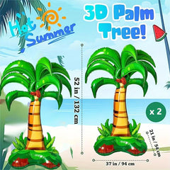 2pcs 52in Palm Tree Balloons Wedding Party Decoration Inflatable Hawaiian