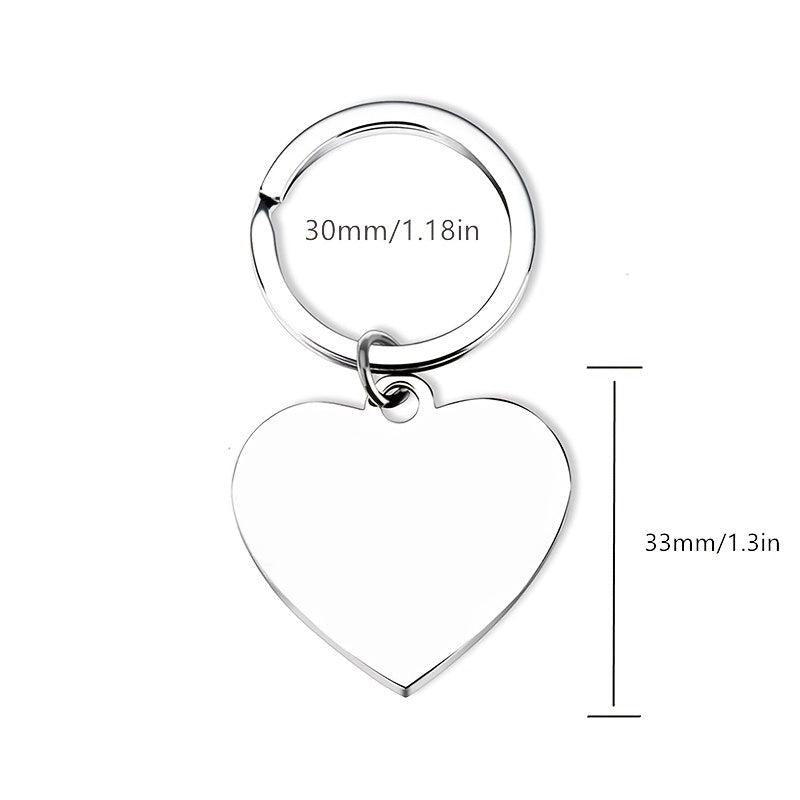 Stainless Steel Heart Engraved Keychain