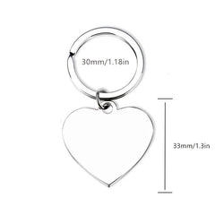 Stainless Steel Heart Engraved Keychain