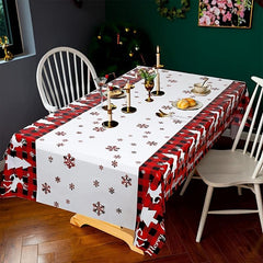 Christmas Santa Snowman Disposable Tablecloth Decor Supplies