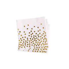 24pcs Disposable Party Cutlery Set Golden Dot Dinner Plate Napkin Paper Cup Wedd