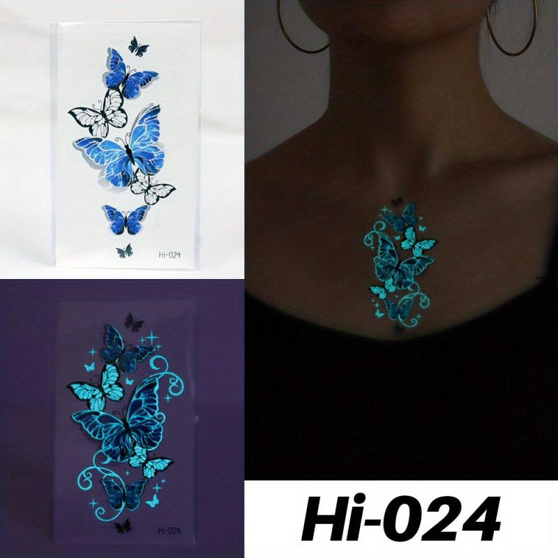 Butterfly Flying Luminous Tattoo Sticker Waterproof Body Decoration for Girls