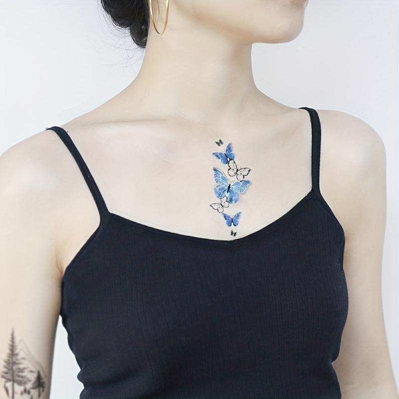 Butterfly Flying Luminous Tattoo Sticker Waterproof Body Decoration for Girls