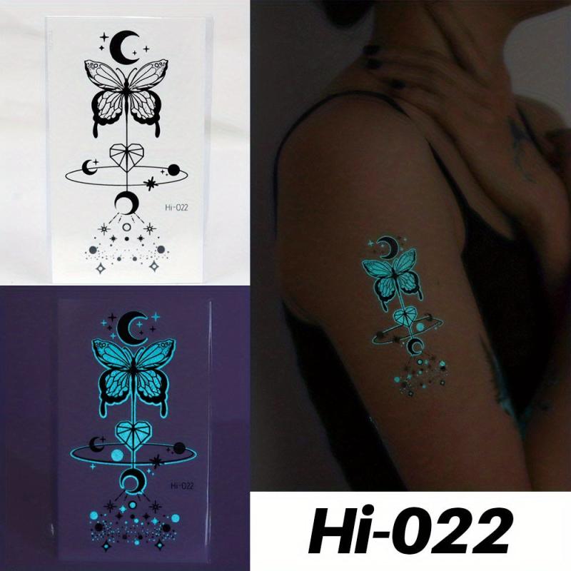 Butterfly Flying Luminous Tattoo Sticker Waterproof Body Decoration for Girls
