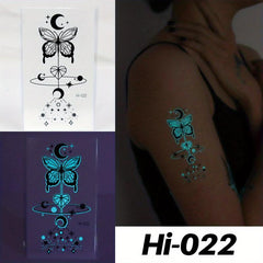 Butterfly Flying Luminous Tattoo Sticker Waterproof Body Decoration for Girls