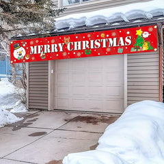Large Merry Christmas Banner Xmas Decoration Snowman Christmas Tree Hanging