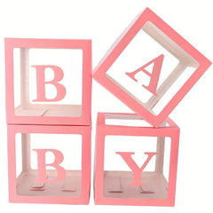 Clear Balloon Box Baby Boxes with Letters for Baby Shower and Birthday Party