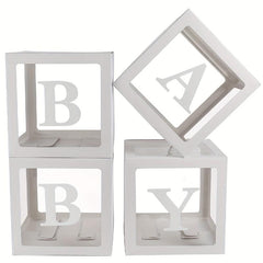 Clear Balloon Box Baby Boxes with Letters for Baby Shower and Birthday Party